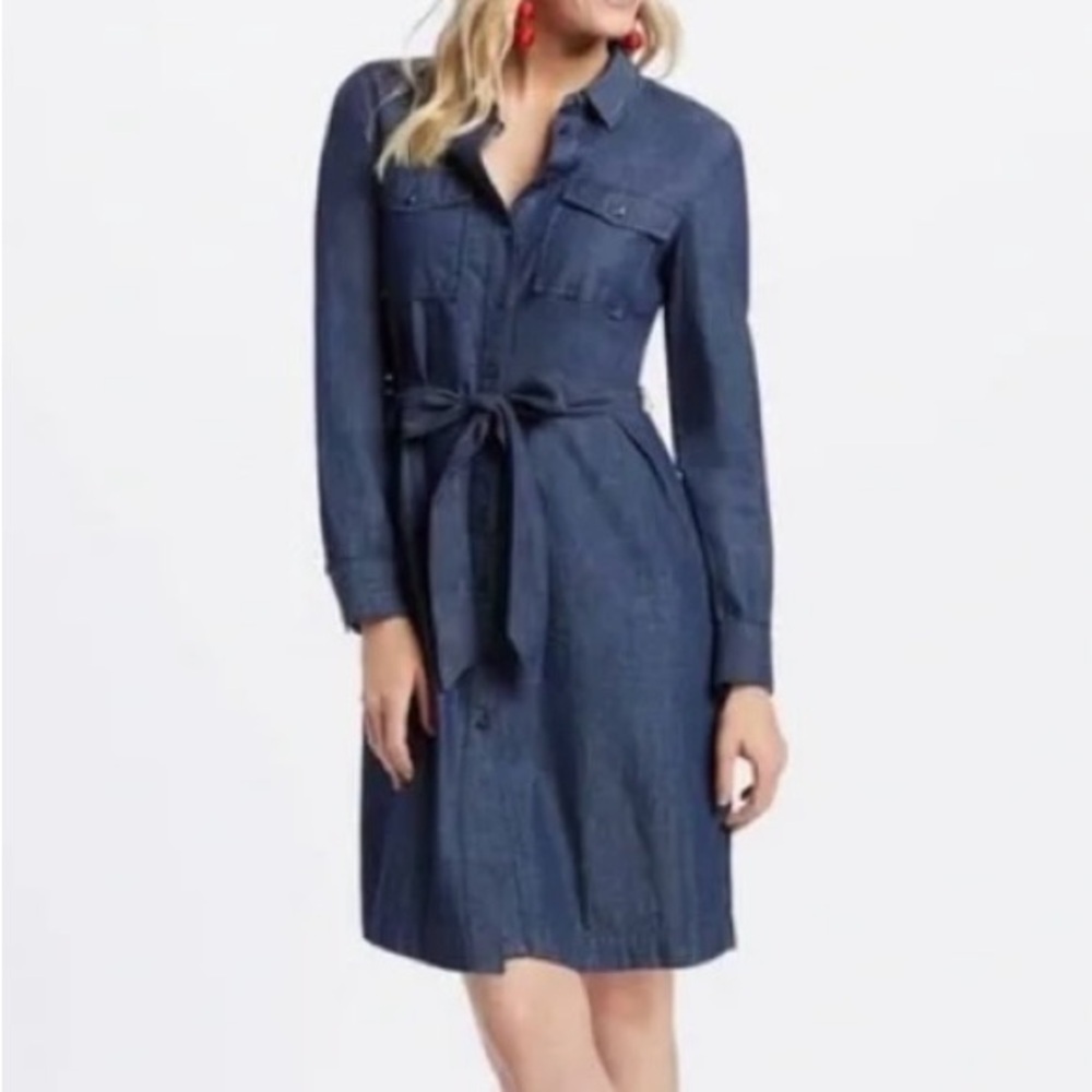 Draper James Chambray Belted Shirtdress Size 8 - Picture 8 of 8